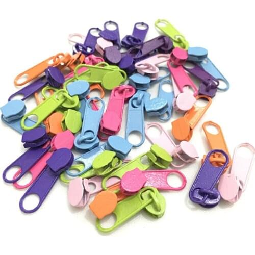 25Pcs/lot Bright Color 3# Nylon Zipper Slider Fashion Zipper Puller DIY Handwork Bag Close-End AA7661