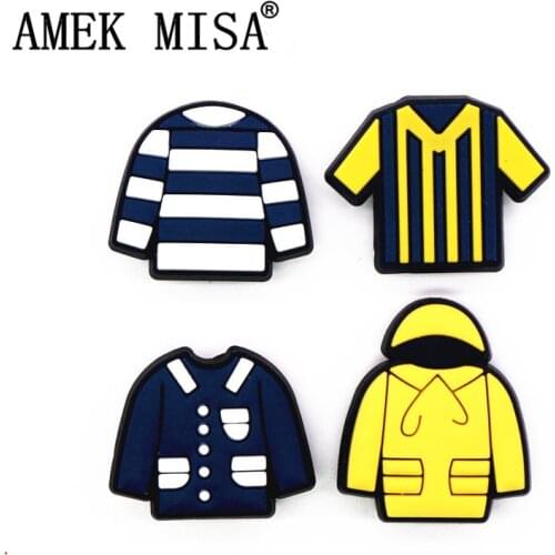 Novelty Cute Shoe Charms Accessories Hoodie Pajamas Prison uniform T shirt Shoe Buckle Decoration for croc jibz Kids X-mas Gifts