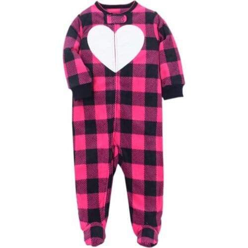 New Born Baby Clothes 2021 Newborn Boy Girl Long Sleeve Jumpsuit Fleece Zipper Unisex Babies Sleep Costume 3-12M plaid winter