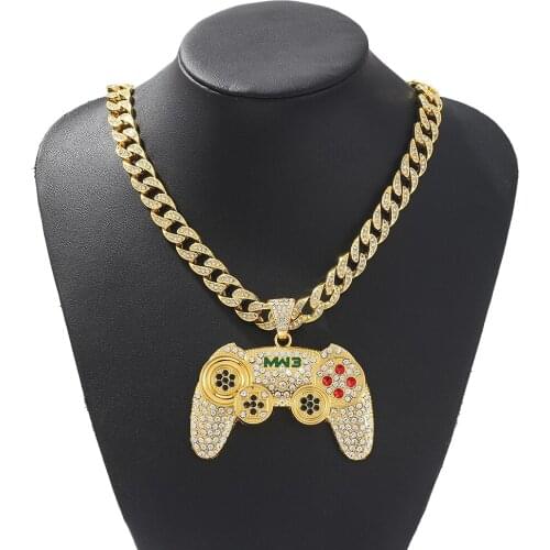 Hiphop Game Console Pendant Necklace Handle Necklace 3 Colors Gold Chain Mental Necklace Charms Party For Men Women Gifts