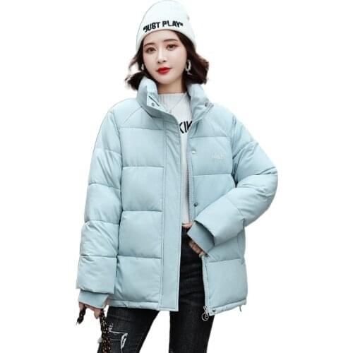 Parkas Women Trendy Basic Pure Cotton Down Padded Jacket Winter Popular Soft Thick Leisure Stand Collar Outwear For Female