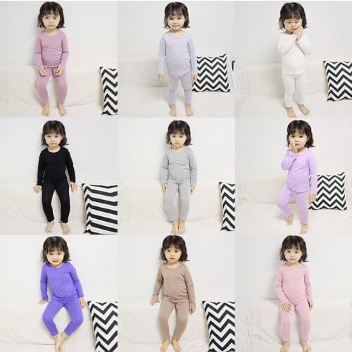 Girls Pajamas Set Pyjamas Girls Toddler Kids Sleepwear Children Nightwear Modal Top + Pants 18M to 11 Years