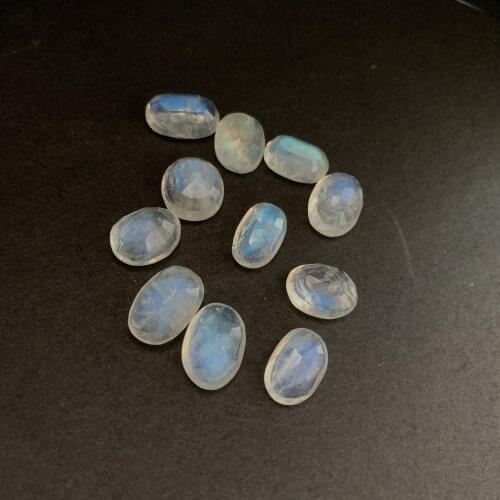 11pcs moonstone Ring surface section 10X12mm