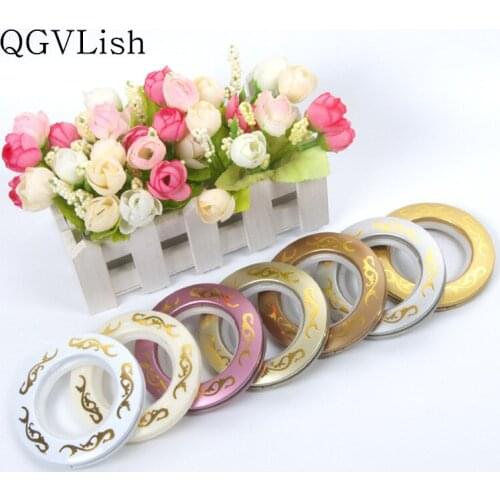 QGVLish 50Pcs Hot Stamping Curtain Roman Rings Silencer Mute Punch Circle Curtain Accessory DIY Curtain Rods Eyelets Buckle