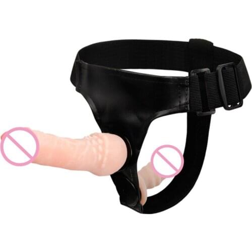 Realistic Double Dildo Sex Toys for Woman Couple Dual Sided Headed Penetration Simulated Penile Sucker Strap on Dildo for Women