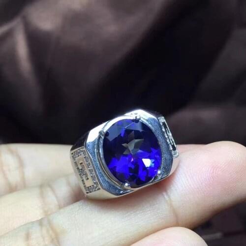 Real And Natural Topaz Ring Man ring Free shipping 925 sterling silver 10*12mm gem For men Fine handworked jewelry