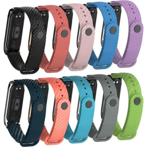 Carbon Fiber Xiaomi Mi Band 4 3 Strap Fashion Color Wrist Strap Watchband For MiBand 4 Xiaomi Mi Band 3 Replacement Wristband