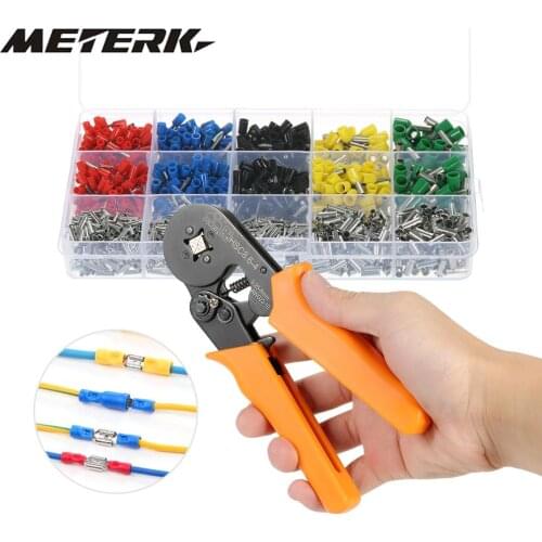 Hand tools multitool Cable Wire Crimper Crimping Pliers Tool Crimpers 0.25-6.0mm + 1640pcs End Crimp Terminals Wire Connector