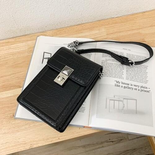 Crocodile Pattern Mini Square Crossbody Bags For Women 2021 Lock Simple Shoulder Bag Lady Lipstick Handbags And Purses Phone Bag