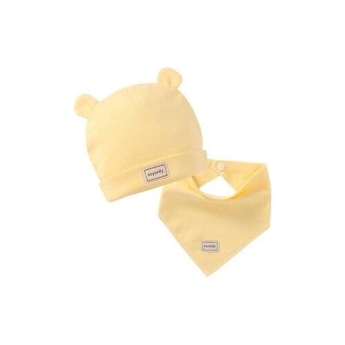 For 0-3 Months Newborn Baby Accessories 100% cotton Baby Hats Solid color double cotton hat Baby sleep caps