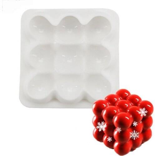 Silicone 3x3 Spheres Geometric Desserts Mold For Chocolate Mousse Chiffon Cake Decorating Baking Tools