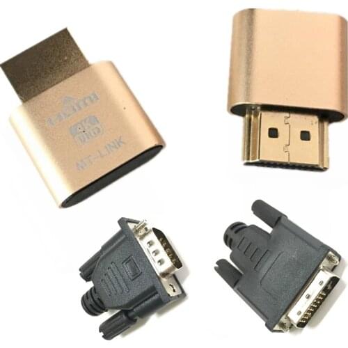 VGA Virtual Display Adapter HDMI DDC EDID Dummy Plug Headless Ghost Display Emulator Lock plate 4K 1920x1080 New generation@60Hz