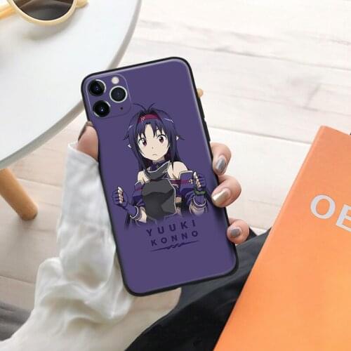 Yuuki Konno anime girl fanart Soft Silicone Glass Phone Case Cover Shell For iPhone SE 6 6s 7 8 Plus X XR XS 11 12 Mini Pro Max