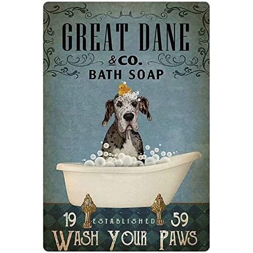 Funny Metal Tin Sign-Four Cats In The Bathtub, Cafe Bathroom Living Room Art Wall Decoration 12Inch X 16 Inch. Wall Stickers