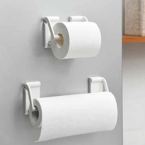 1 pair Creative household magnetic paper towel rack, kitchen disposable roll paper cling film lazy rag rack