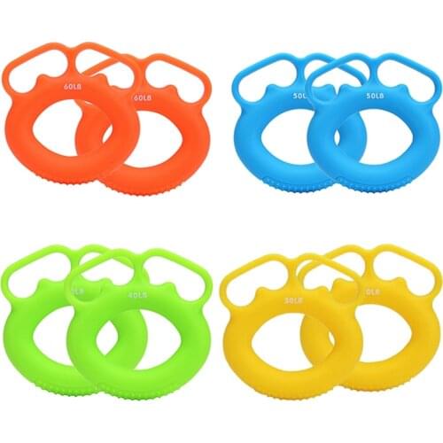 2Pcs Silicone O Hand Grips Forearm Carpal Expander Power Fitness Ring Grip Finger Muscle Workout for Exercise Gym