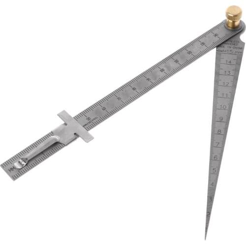 2in1 Metric Taper Welding Feeler Gauge Gage Depth Ruler Hole Stainless Steel