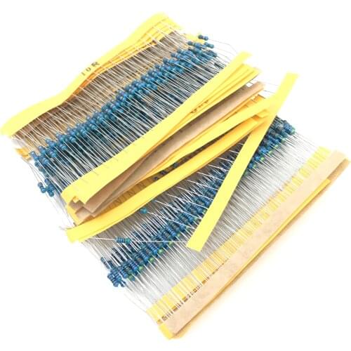 300Pcs (60 Values x 5pcs) 1/4W 1% Metal Film Resistors Set 1 ohm - 4.7M ohm 1/4 Watt High Precision MF Resistance Kit Assortment