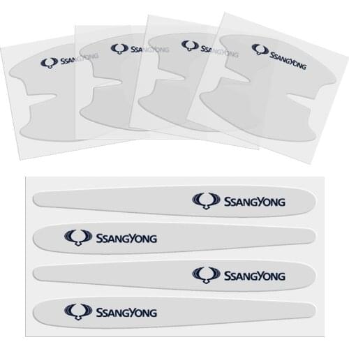 4Pcs Invisible Car Door Bowl Handle Protector Stickers For SsangYong Actyon Turismo Rodius Rexton Korando Kyron Musso Sports