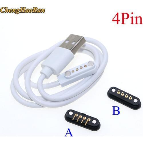 5 Sets Magnetic usb charging cable Male Female Pogo Pin connector 4 Position Power Data Magnets contact Pad PCB Solder