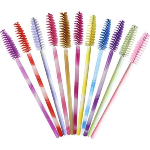 50Pcs/Pack Disposable Eyelash Brushes Comb Eye Lashes Extension Mascara Applicator Wand Eyes Cosmetics Brushes Spoolers Make Up