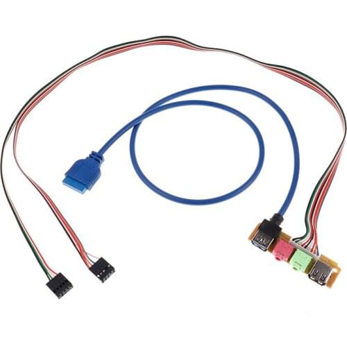 70cm Audio Front Panel Replace Cable 1pc USB 2.0+ 3.0 Port Chassis PC Computer Case 6.8cm x 2.0cm