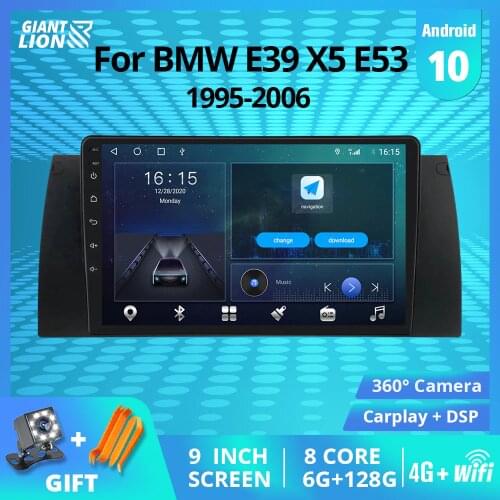 2din Android 10 Car Radio Multimedia Video Player For BMW 5 E39 E53 X5 1995-2001 2002 2003 2004 2005 2006 Navigation GPS 2 Din
