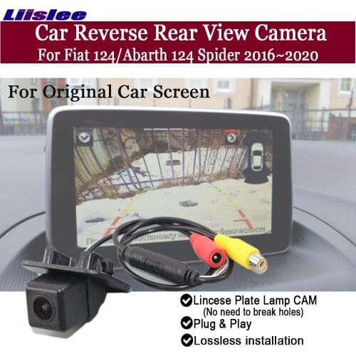 Car Rear View Camera For Fiat 124 / Abarth 124 Spider 2016 2017 2018 2019 2020 Backup Camera Original Screen Adapter Cable