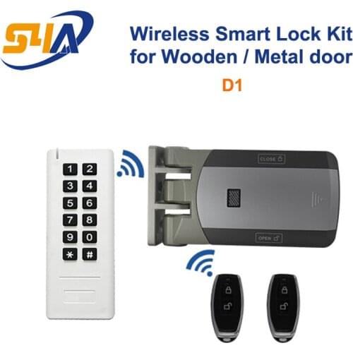 Wireless Door Access Control System Electric Door Lock RFID Password Keypad Remote Control Open Lock Wireless Full Kit