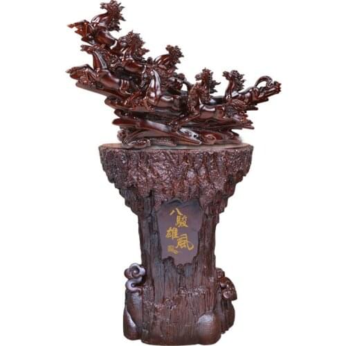 Large eight Chun Hsiung Feng wood floor business and creative crafts ornaments home woodcarving opened housewarming gift