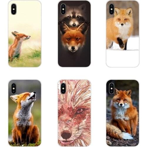 Cute Animals Foxes Red Fox For Samsung Galaxy S3 S4 S5 Mini S6 S7 Edge S8 S9 S10 Lite Plus Note 4 5 8 9 Transparent TPU Bag Case