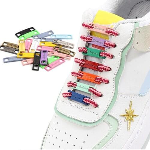 DIY Shoelaces Buckle Shoes Decorations Sneaker Kits Metal Buckle Lace Kinds of Flat Round Shoelace Stylish and Suitable for All