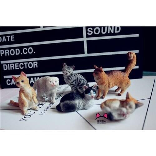 Pvc figure Doll model toy pet cats Model 6pcs/set