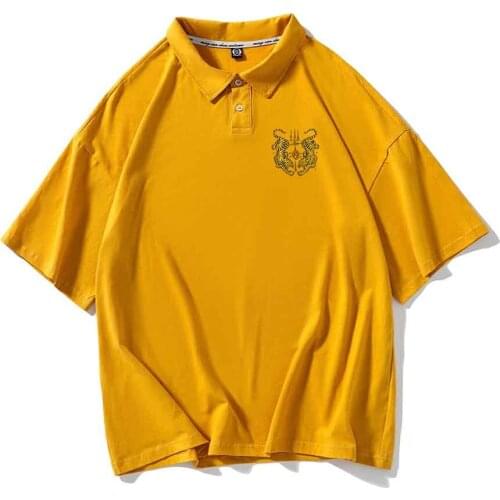 T Shirt for Man Polo Men Polo T Shirt Short Sleeve Tiger Print Fashion Summer Cloth for Men Lapel Male Tops Pullover Tops