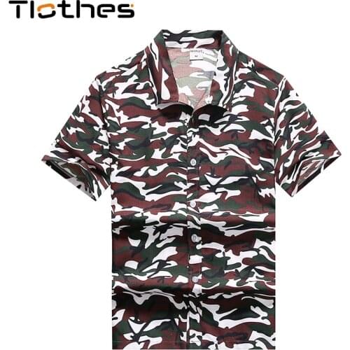 Camo Hawaiian Shirt Men Short Sleeve Fashion Camouflage Print Beach Aloha Shirts Plus Size S-5XL Casual Camisa Hawaiana Hombre