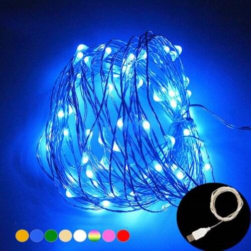 LED String Lights 10M 5M USB Waterproof Copper Wire Garland Fairy Light For Christmas Decoration Party With 8 Colors