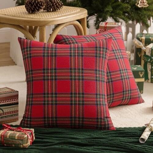 45X45cm Classic Scotch Plaids Red Throw Pillow Sham, Chrismas Cushion,Decorative Sofa Pillow Case,Sofa Couch Cushion Cover