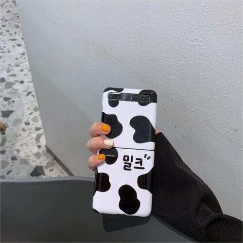 Classic Korea Milk Case for Samsung Zflip Phone Cover F7070 Folding Screen F7000 Anti-fall Shell Creative Funda for Galaxy ZFlip
