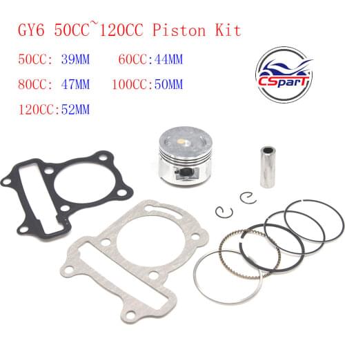 Performance 52mm Piston Rings Gasket Kit GY6 50CC to 120CC Jonway Sunny Keeway Taotao Roketa JCL 139qmb Scooter Parts