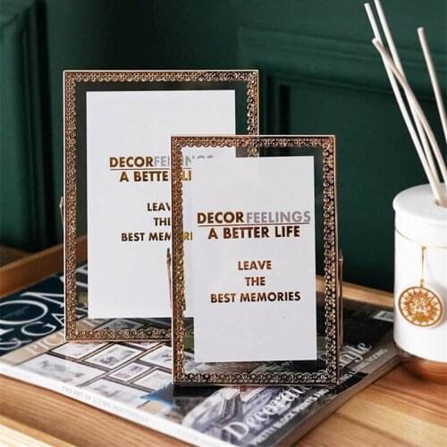 Nordic Metal Photo Frame Golden Lace Bracket Creative Photo Frame Coffee Table Home Decoration Picture Frame Ornaments