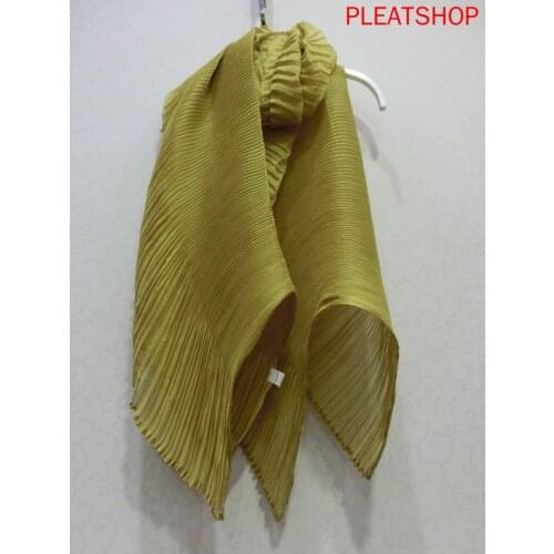 Miyake Fold Female 2020 Thin Literary Long Shawl Dual-Use Solid Wild Scarf Japanese Tide Travel Scarf Foulard Cheveux Desigual