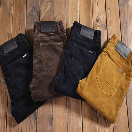 Four Seasons New Business Mens JeanStraight Corduroy Corduroy Pants Breathable High Quality Multicolor Casual Pants