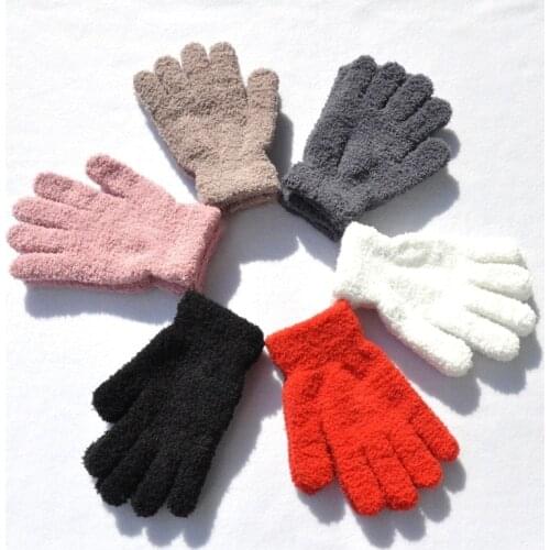 Mens Womens Pure Color Plush Knitted Gloves For Students To Keep Warm In Winter Thickened Gloves SA278