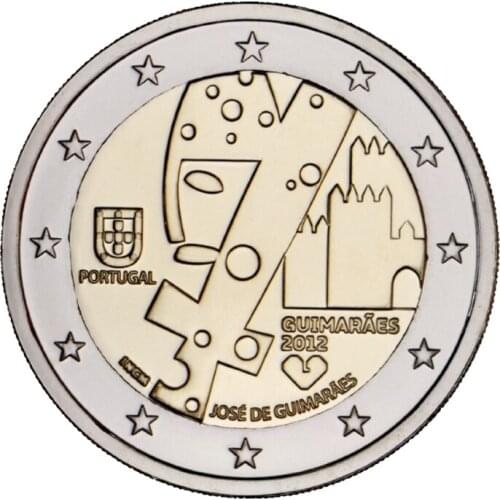 Portugal 2012 Cultural Capital Guimaraes 2 Euros Real Original Coins True Euro Collection Commemorative Coin Unc