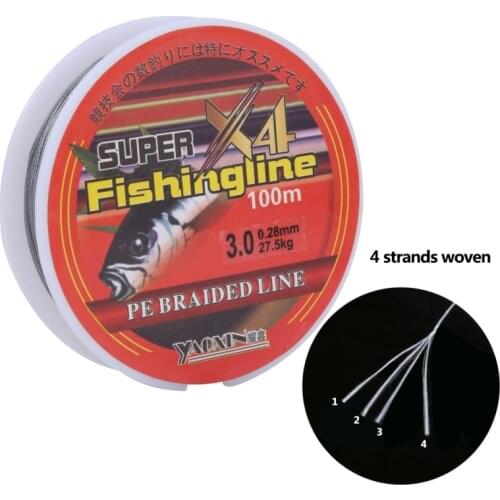 Fishing Line 4 Strands Strong PE Braided Fishing Wire for Sea Fishing 100m Multifilament Carp Leader Line Fishing Accessories
