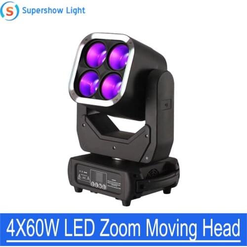 Hot Sale Stage Lighting 4X60W LED Zoom Wash Moving Head Light for Wedding DJ Disco Light