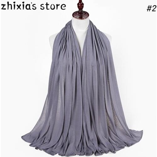 Fashion Modal Cotton Jersey Hijab Scarf Long Muslim Shawl Plain Soft Turban Tie Head Wraps For Women Africa Headband 80*180CM