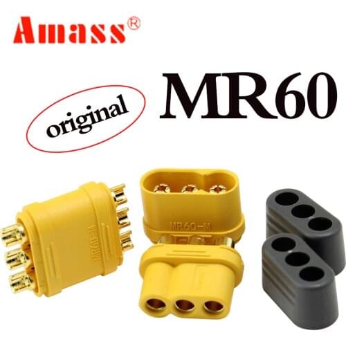 Amass MR60 Plug with P w/Protector Cover 3.5mm 3 Core Connector T plug Interface Connector Sheathed for RC Model