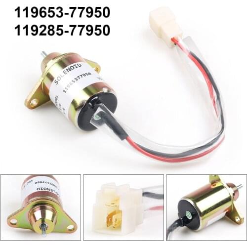 Fuel Shut Off Shutdown Solenoid 119653-77950 For Yanmar 3TNE84 3TNE88 4TNE84 Shut Off Sole Fuel shut Down off solenoid