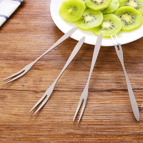 5pcs Western-style stainless steel fruit fork Western small fork Multi-purpose snack cake dessert fork cafeteria home tableware